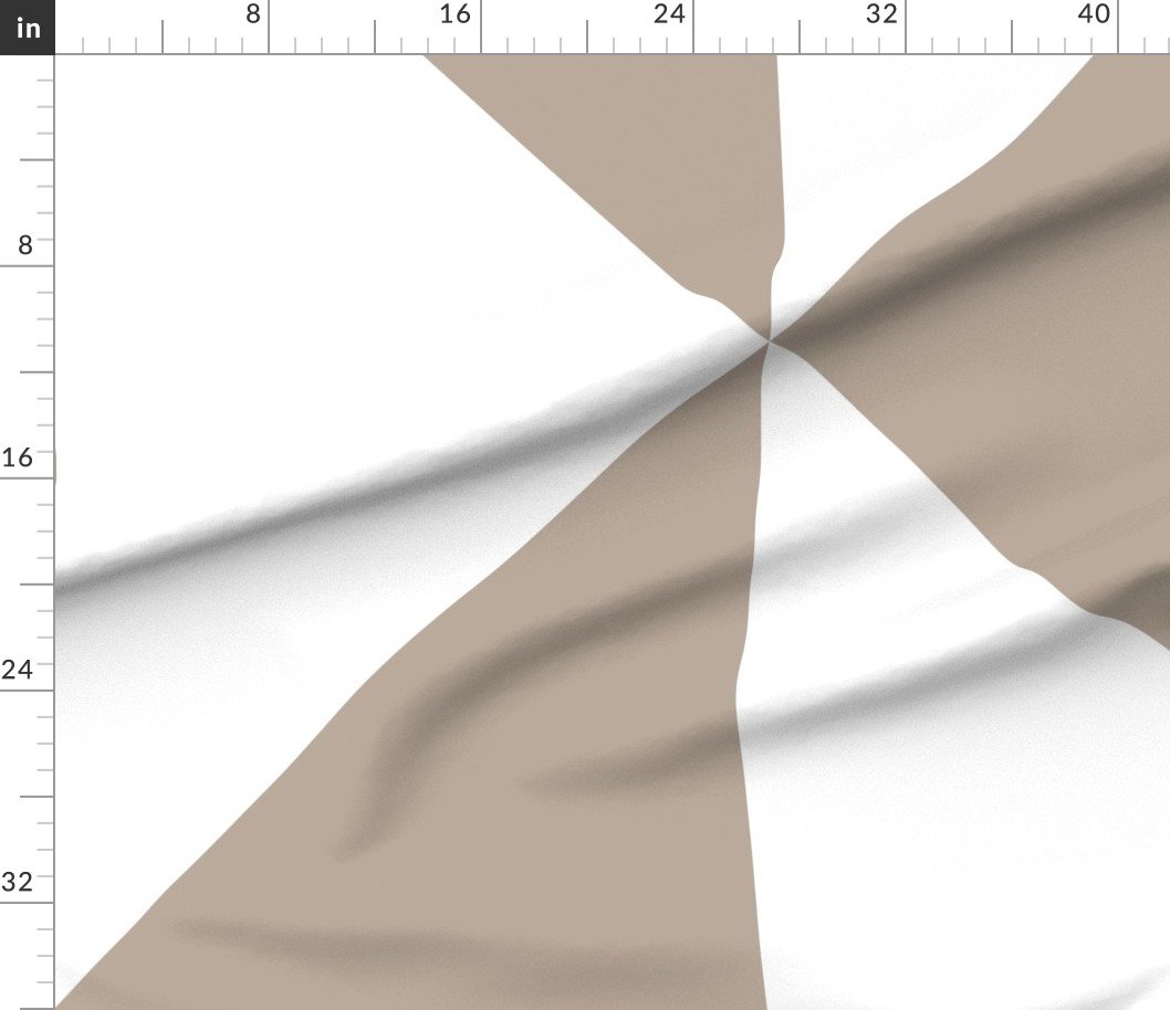 Fabric in Bold Warm Taupe and White Oversized Geometric Diamond Fabric in Bold Warm Taupe and White Oversized Geometric Diamond