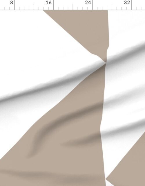 Fabric in Bold Warm Taupe and White Oversized Geometric Triangle