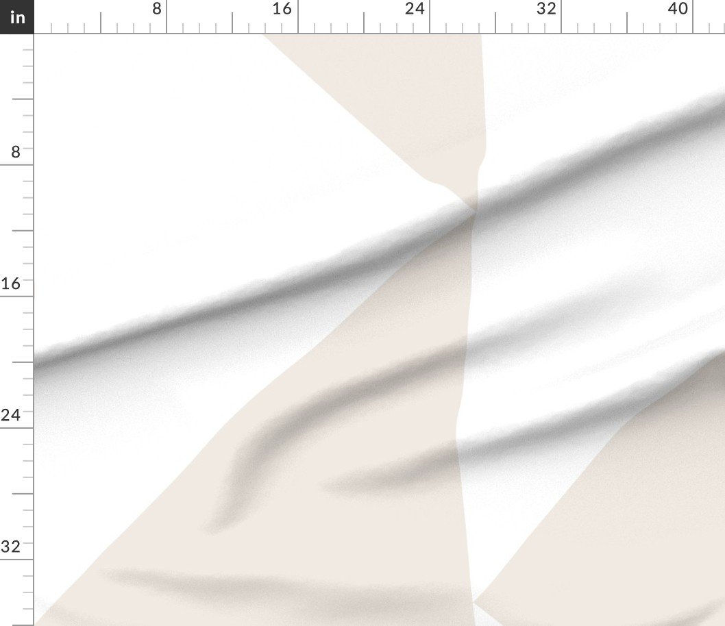 Fabric in Bold Bone White and White Oversized Geometric Triangle Fabric in Bold Bone White and White Oversized Geometric Triangle