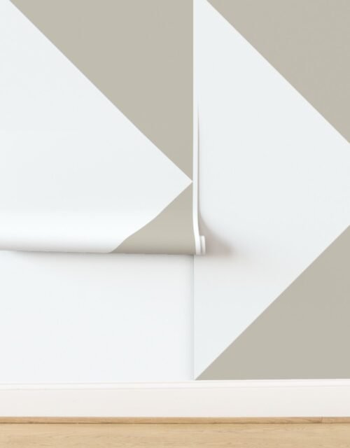 Bold Mushroom and White Oversized Geometric Triangle Wallpaper