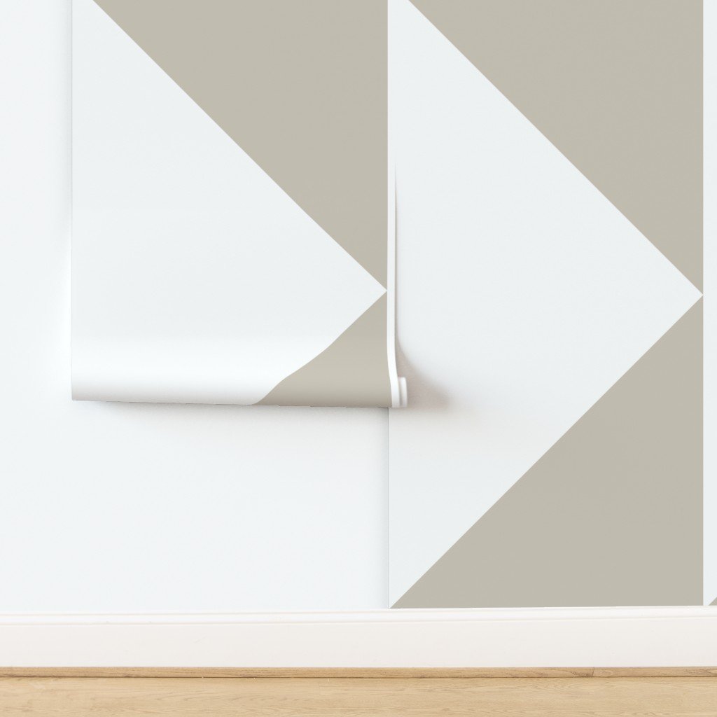 Bold Mushroom and White Oversized Geometric Triangle Wallpaper Bold Mushroom and White Oversized Geometric Triangle Wallpaper