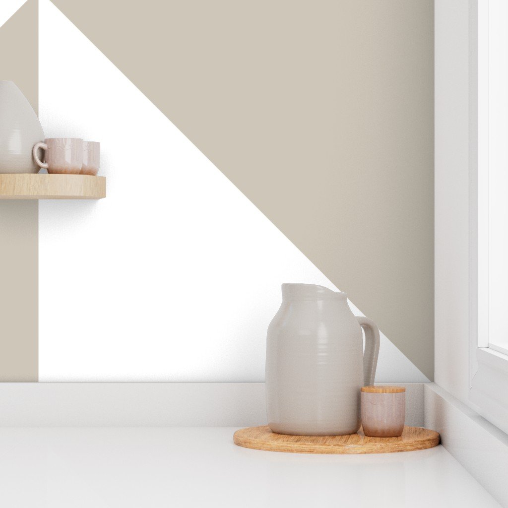 Bold Mushroom and White Oversized Geometric Diamond Wallpaper