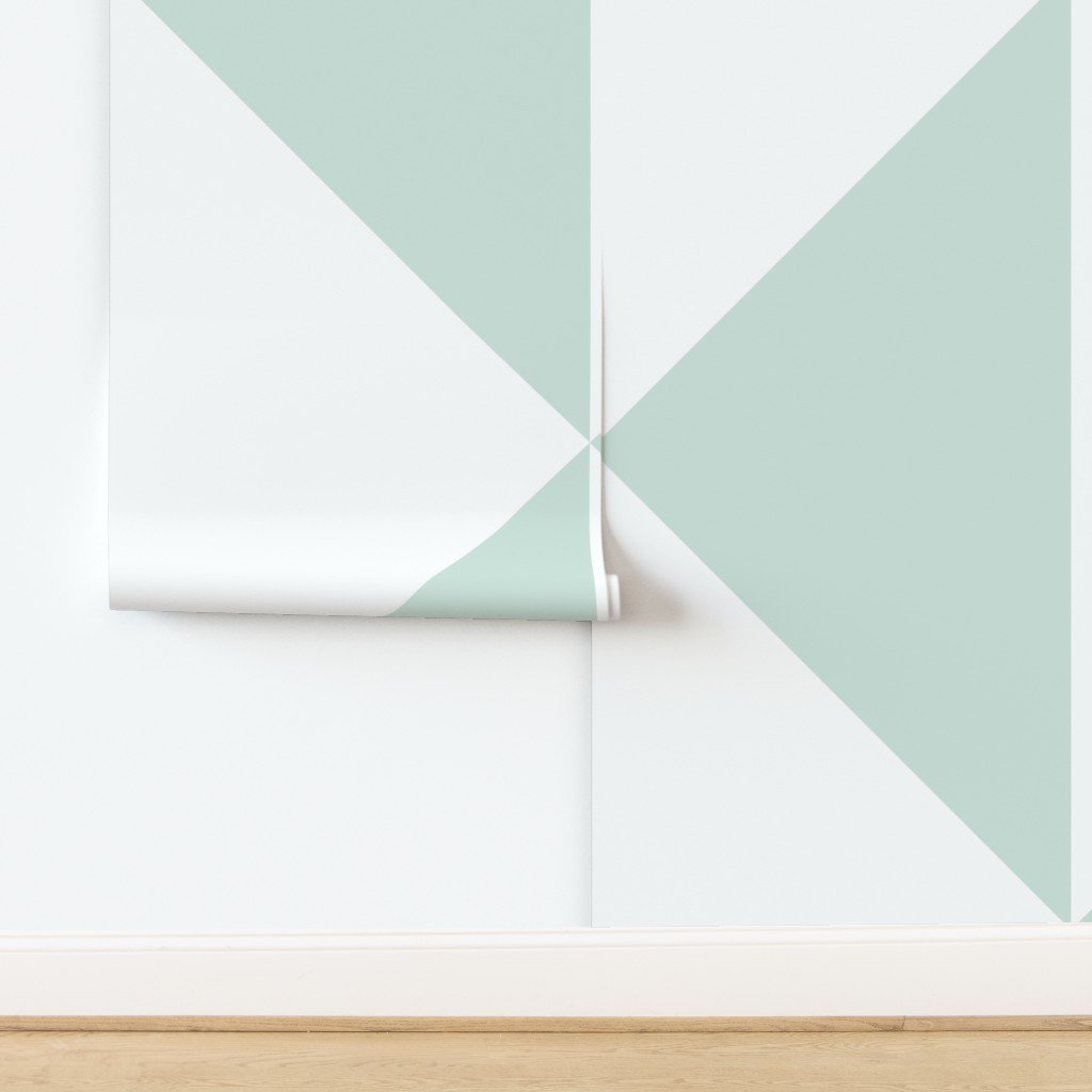Bold Pale Mint and White Oversized Geometric Diamond Wallpaper Bold Pale Mint and White Oversized Geometric Diamond Wallpaper