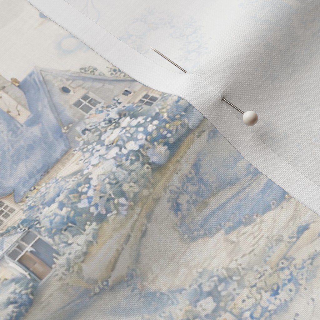 Blue English Village Wedding Toile Watercolor Pattern Blue English Village Wedding Toile Watercolor Pattern - Image 3