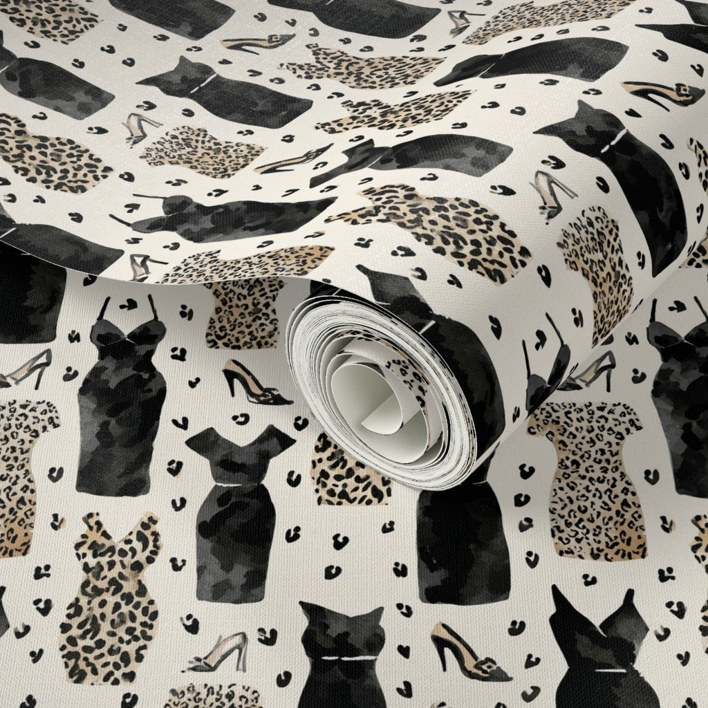 Small Leopard and Black Dress Fashion Pattern with Heels Wallpaper Small Leopard and Black Dress Fashion Pattern with Heels Wallpaper - Image 3