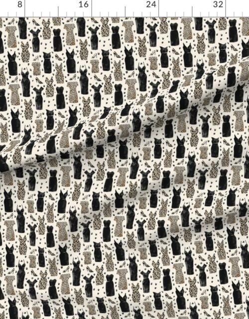 Small Leopard and Black Dress Fashion Pattern with Heels
