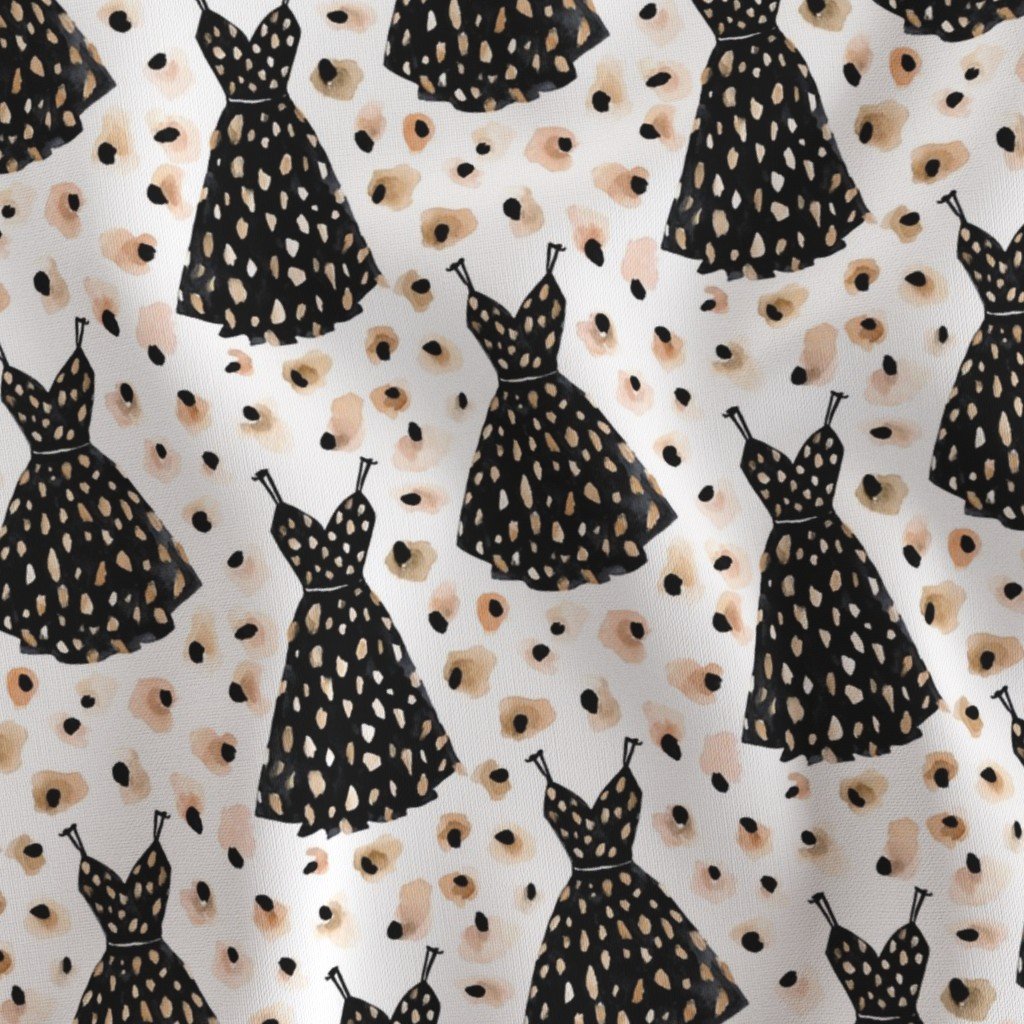 Small Black Dress Fashion Pattern with Abstract Spot Accents
