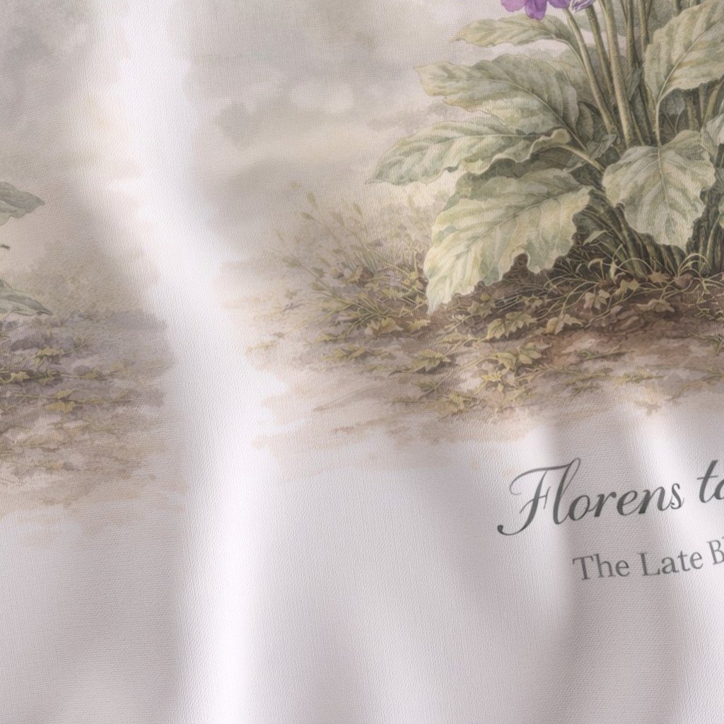 Fabric in Florens tardiva The Late Bloomer Botanical Watercolor