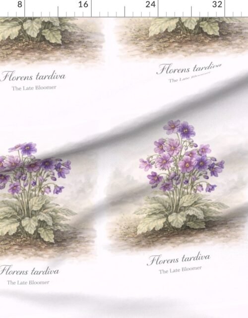 Fabric in Florens tardiva The Late Bloomer Botanical Watercolor