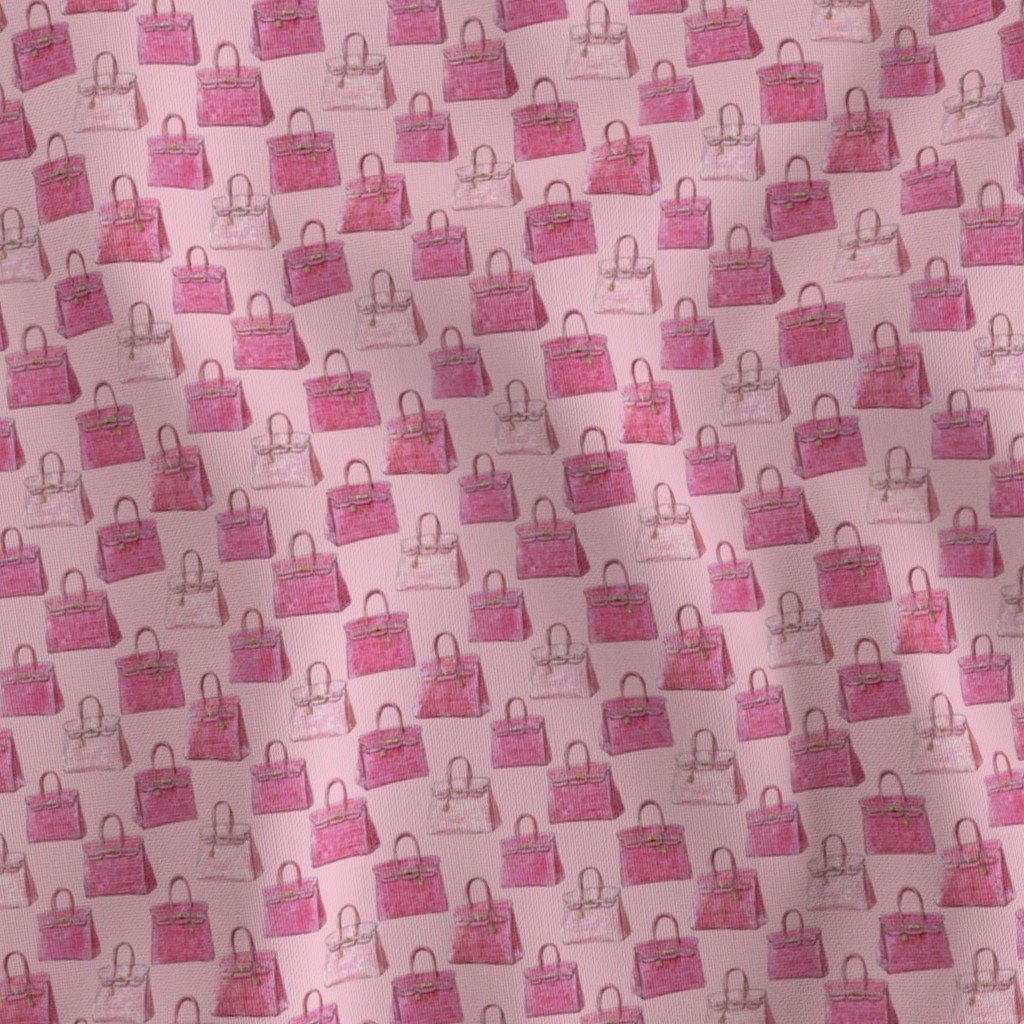 Small Pink Croc Texture Handbag Fashion Repeat Pattern