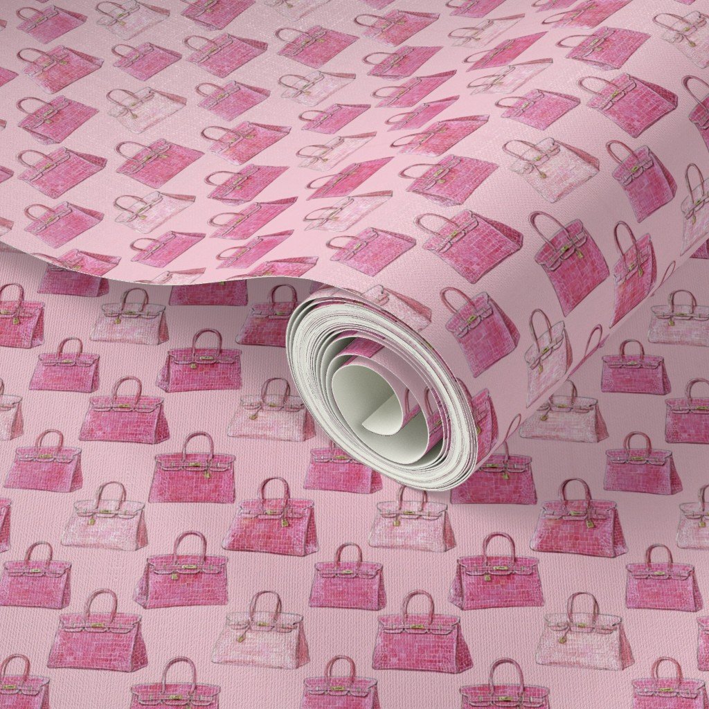 Small Pink Croc Texture Handbag Fashion Repeat Pattern Wallpaper Small Pink Croc Texture Handbag Fashion Repeat Pattern Wallpaper - Image 3