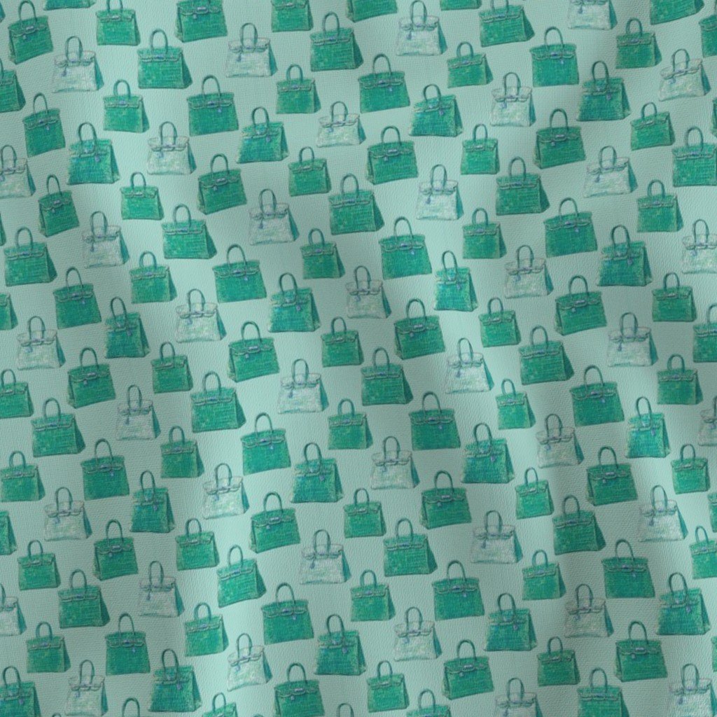 Emerald Teal Mini Croc Handbag Repeat Pattern
