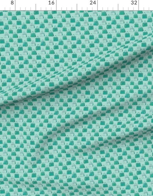 Emerald Teal Mini Croc Handbag Repeat Pattern