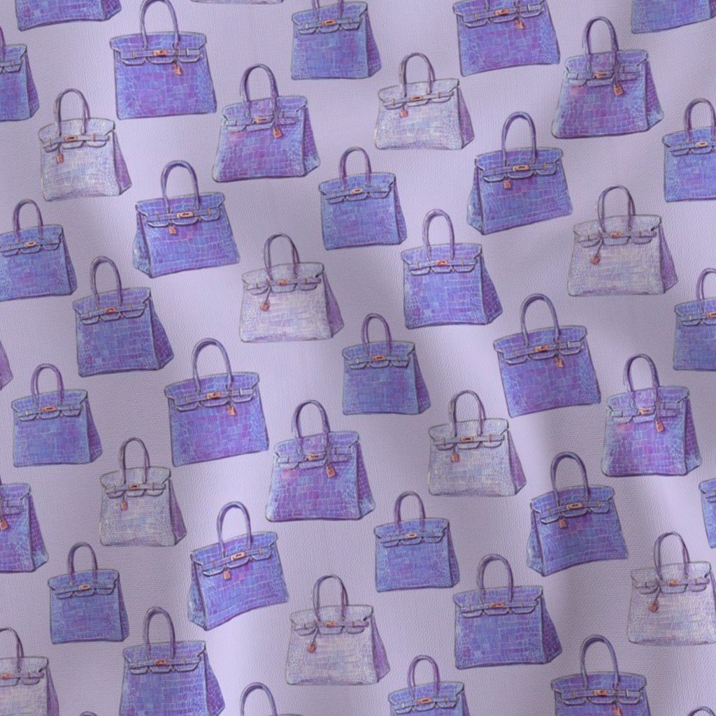 Periwinkle Croc Texture Handbag Fashion Repeat Pattern