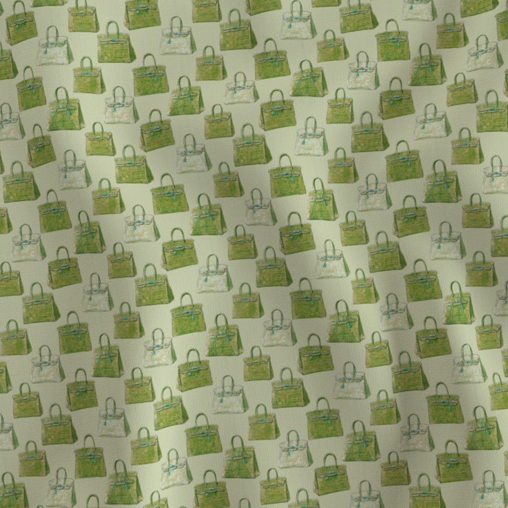 Gator Green Croc Texture Handbag Fashion Small Repeat Pattern