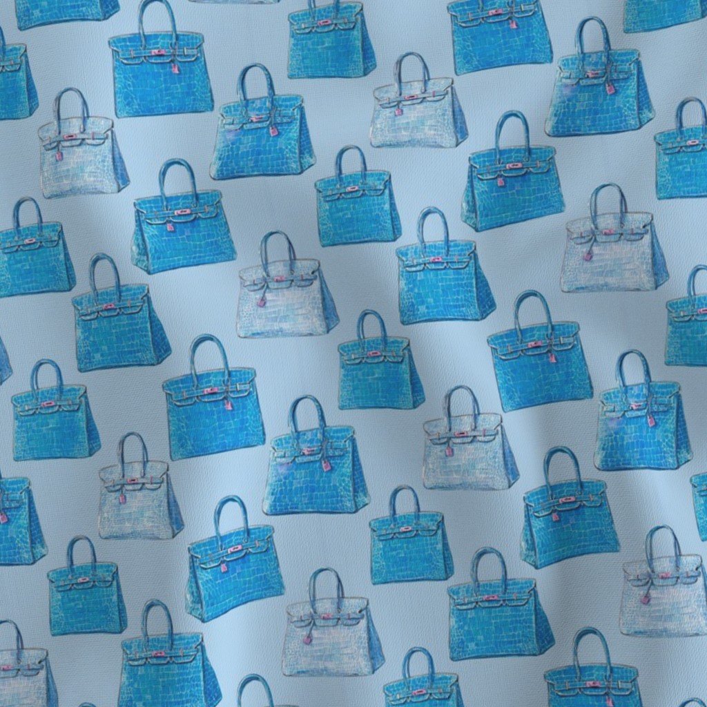 Riviera Blue Croc Handbag Fashion Repeat Pattern