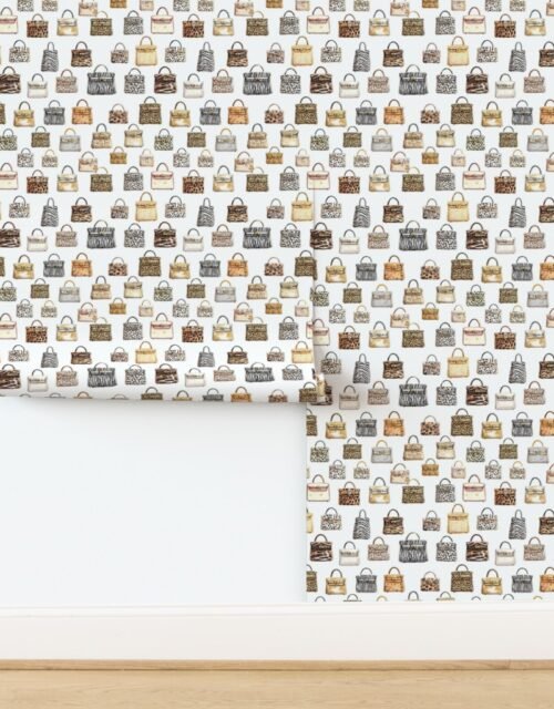 Watercolor Animal Print Handbag Fashion Repeat Pattern Wallpaper