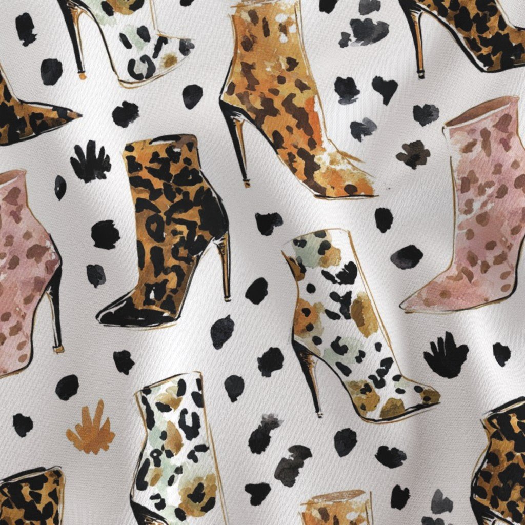 Lux Leopard Print High Heel Boots Fashion Pattern