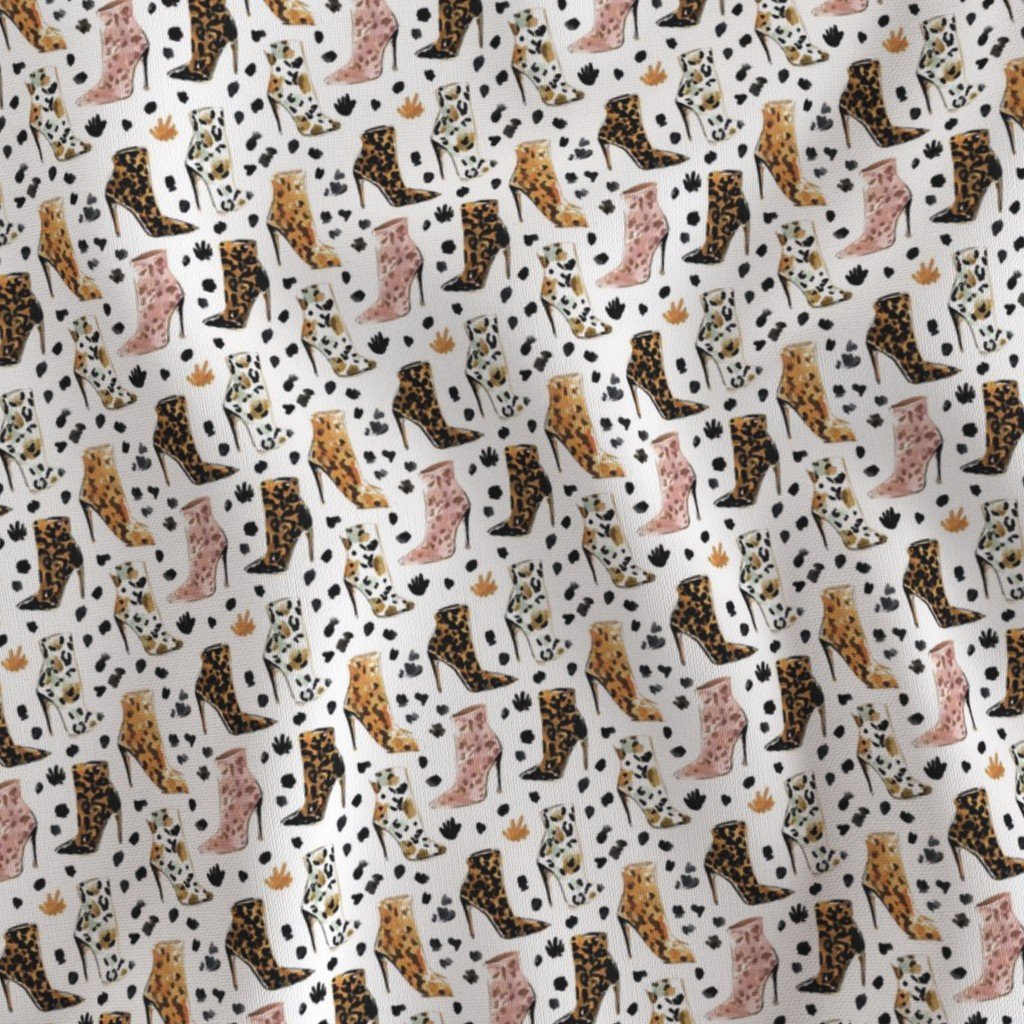 Mini Leopard Print High Heel Boots Animal Pattern