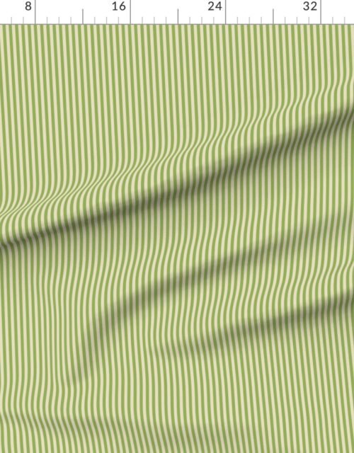 Classic Stripe in Hospital Wall Green on Soft Linen Cream 1/4 Inch