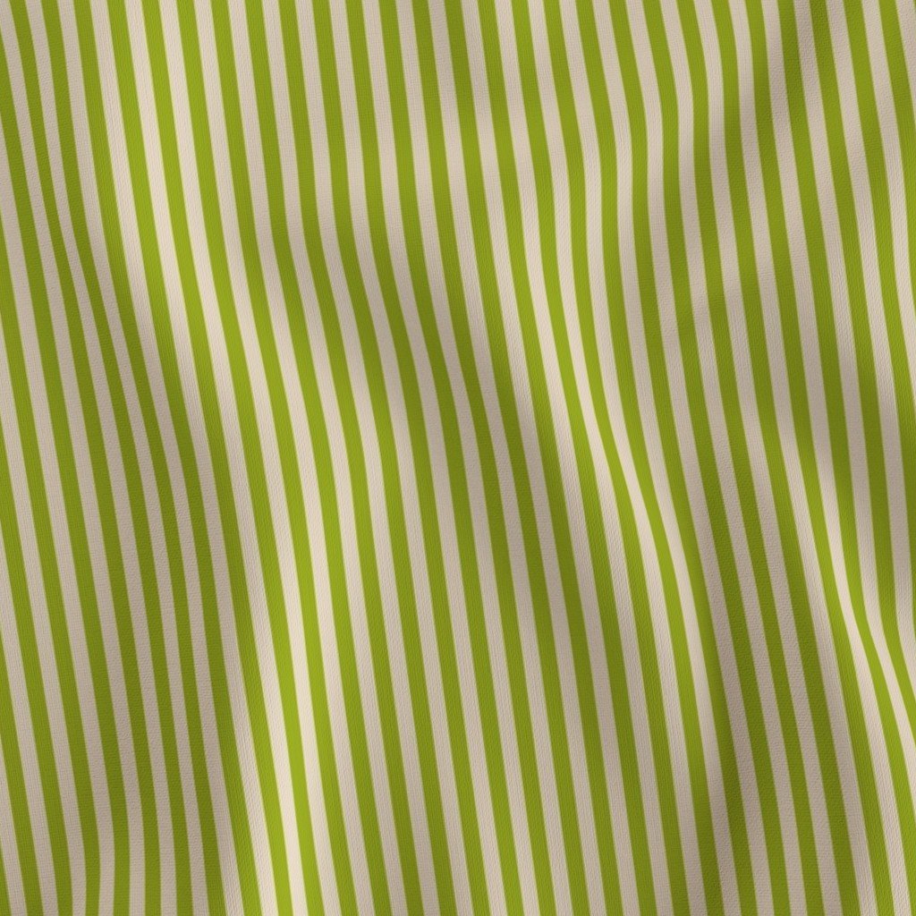 Classic Stripe in Sickly Chartreuse on Soft Linen Cream 1/4 Inch