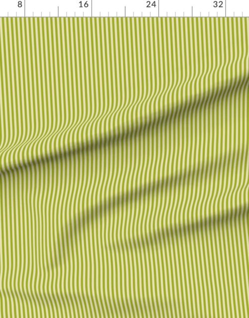 Classic Stripe in Sickly Chartreuse on Soft Linen Cream 1/4 Inch