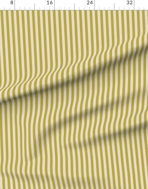 Fabric in Heritage Stripe in Mustard Regret on Soft Linen Cream 1/2 Inch