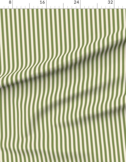 Heritage Stripe in Zombie Olive on Warm Oat Cream 1/2 Inch