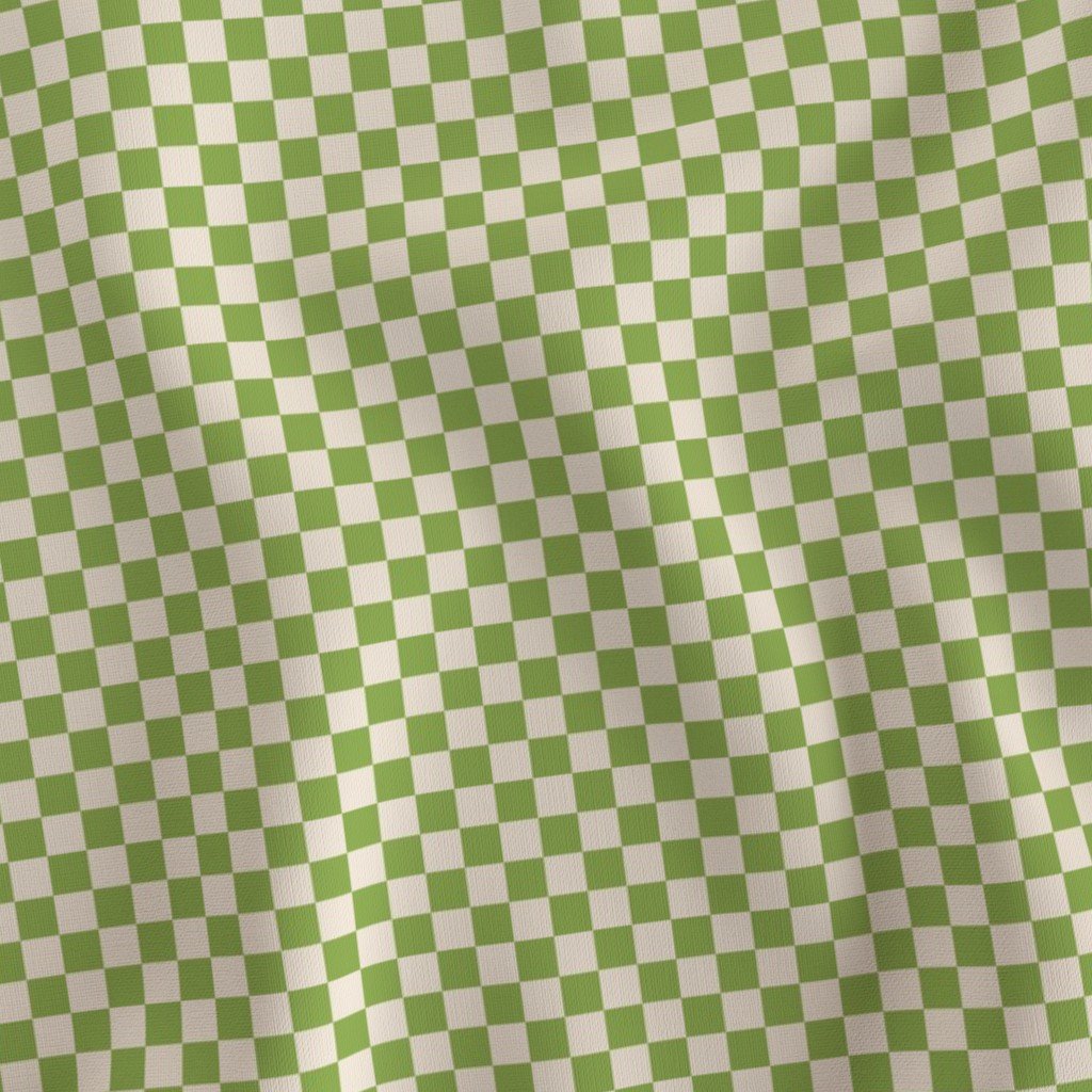 Heritage Check in Hospital Wall Green on Warm Oat Cream 1/2 Inch