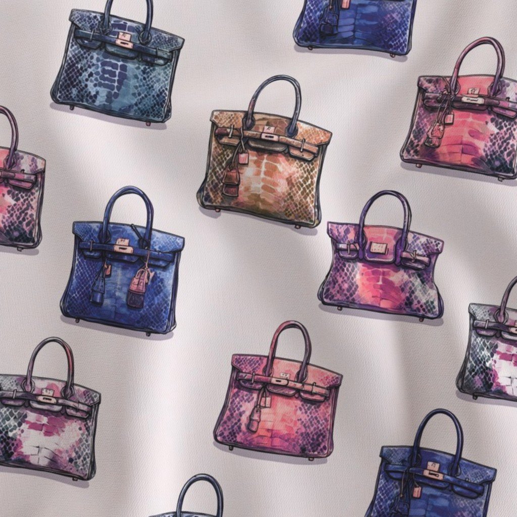 Luxury Handbag Motif in Warm Jewel Tones