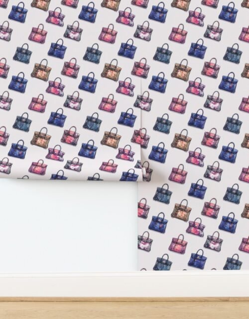 Luxury Handbag Motif in Warm Jewel Tones Wallpaper
