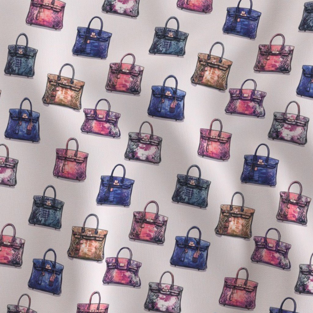 Small Scale Luxury Handbag Motif in Warm Jewel Tones