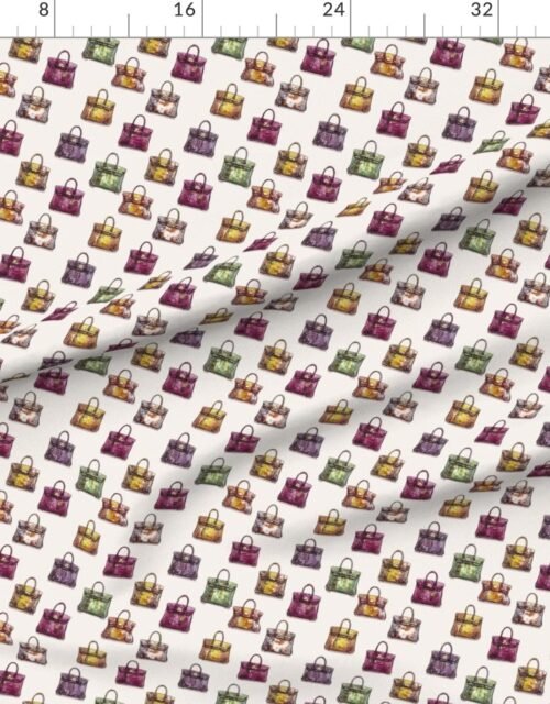 Small Scale Luxury Handbag Motif in Cool Jewel Tones