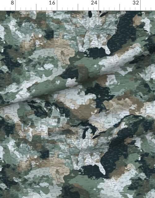 USA State Outline Camouflage in Sage Green and Slate