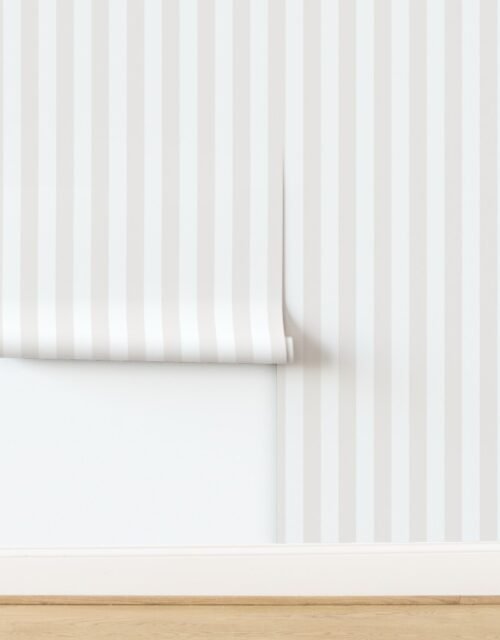 1.5 Inch Bone White Classic Stripe Pattern Wallpaper