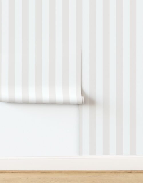 2 Inch Bone White Classic Stripe Pattern Wallpaper