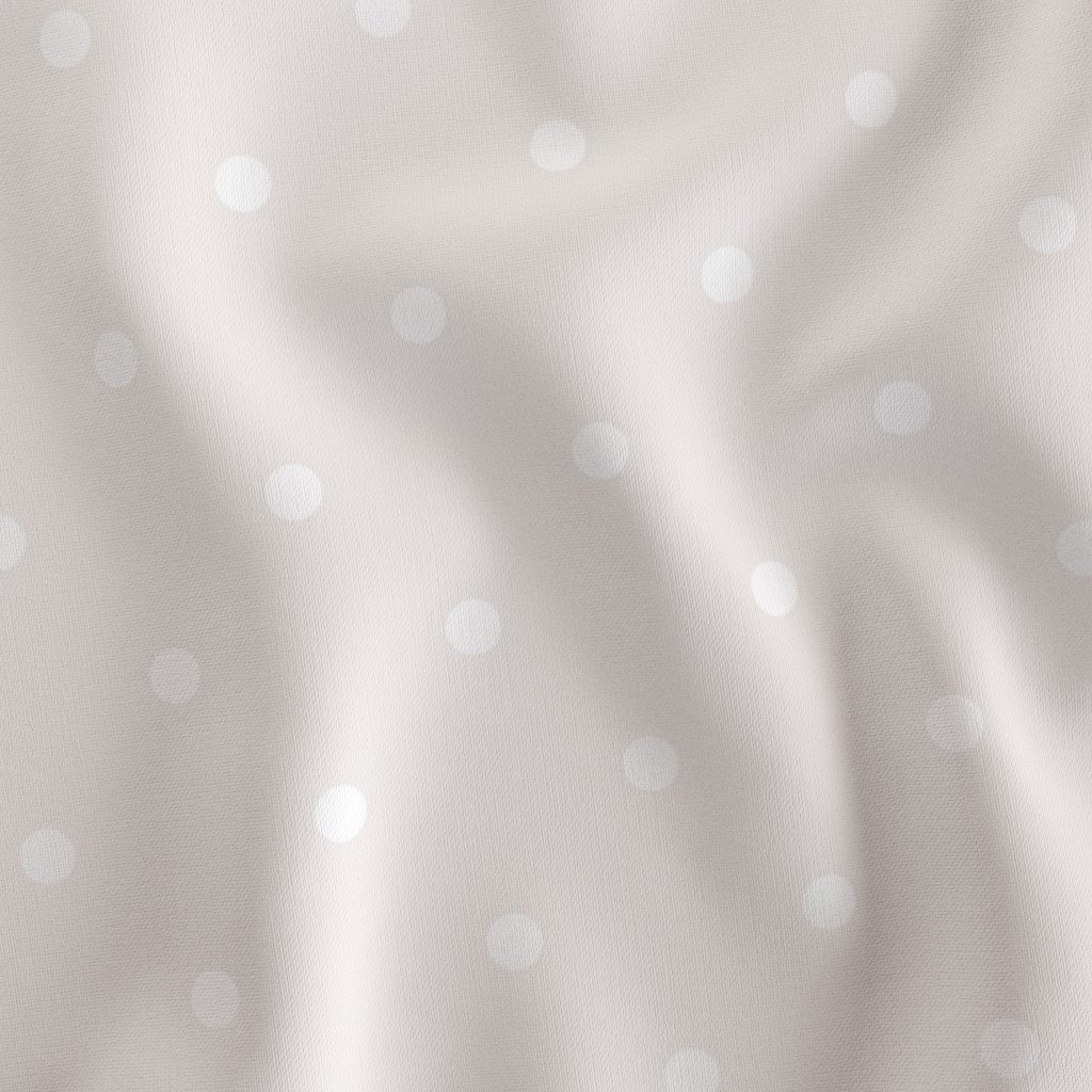 Fabric in 4 Inch Bone White Polka Dot Pattern