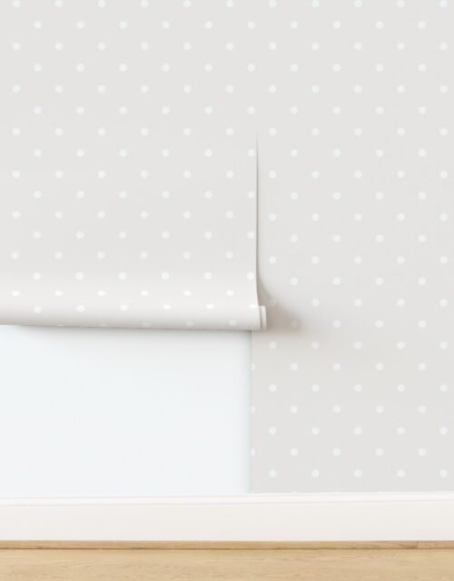 4 Inch Bone White Polka Dot Pattern Wallpaper