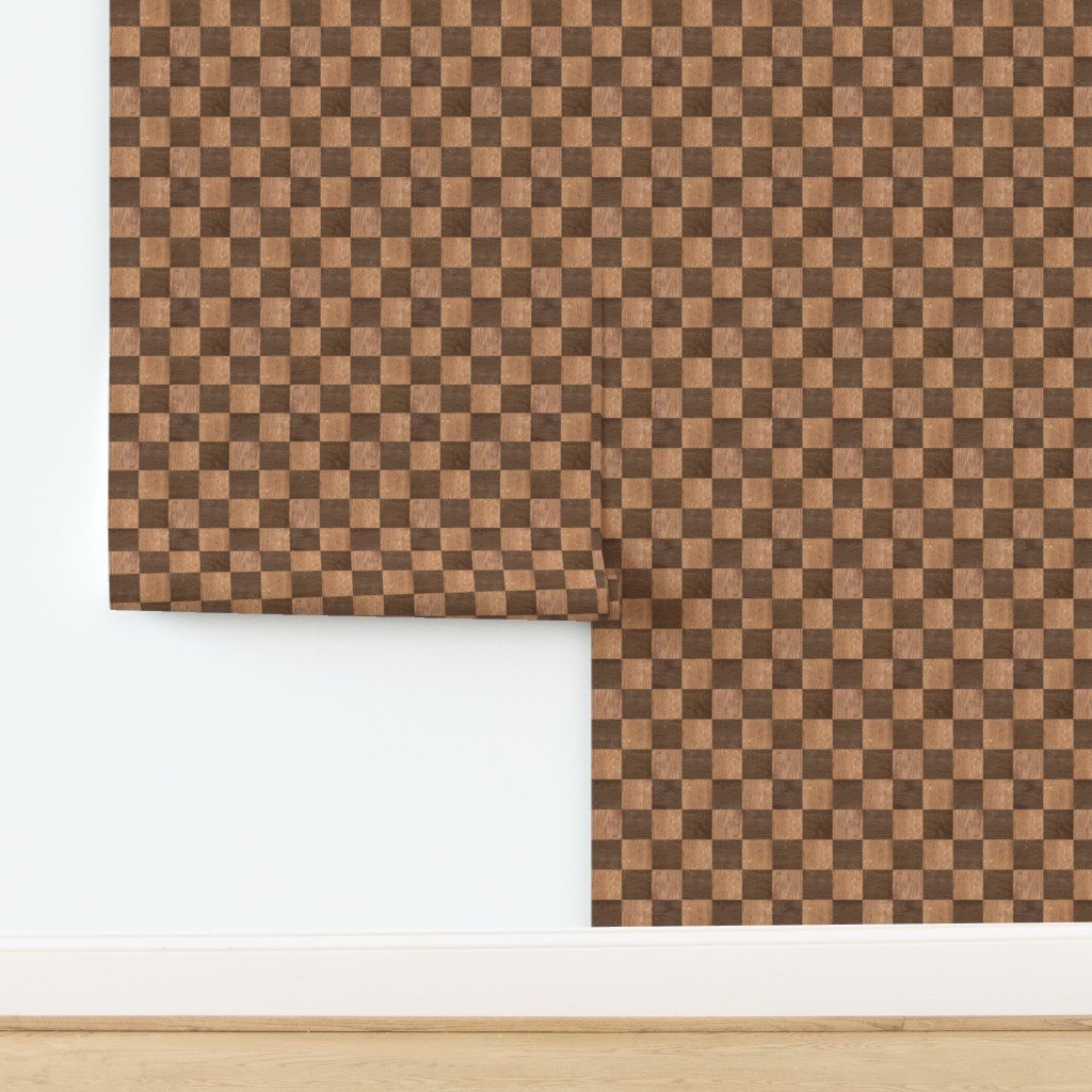 2 inch Dark Wood Checkerboard Chess Marquetry Pattern Wallpaper design