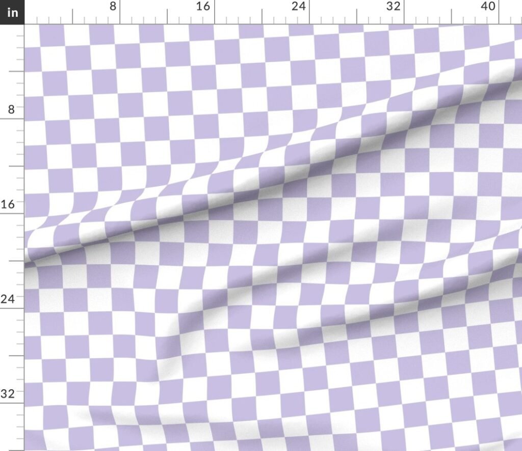Two Inch Checks in Springtime Lavender and White Fabric design