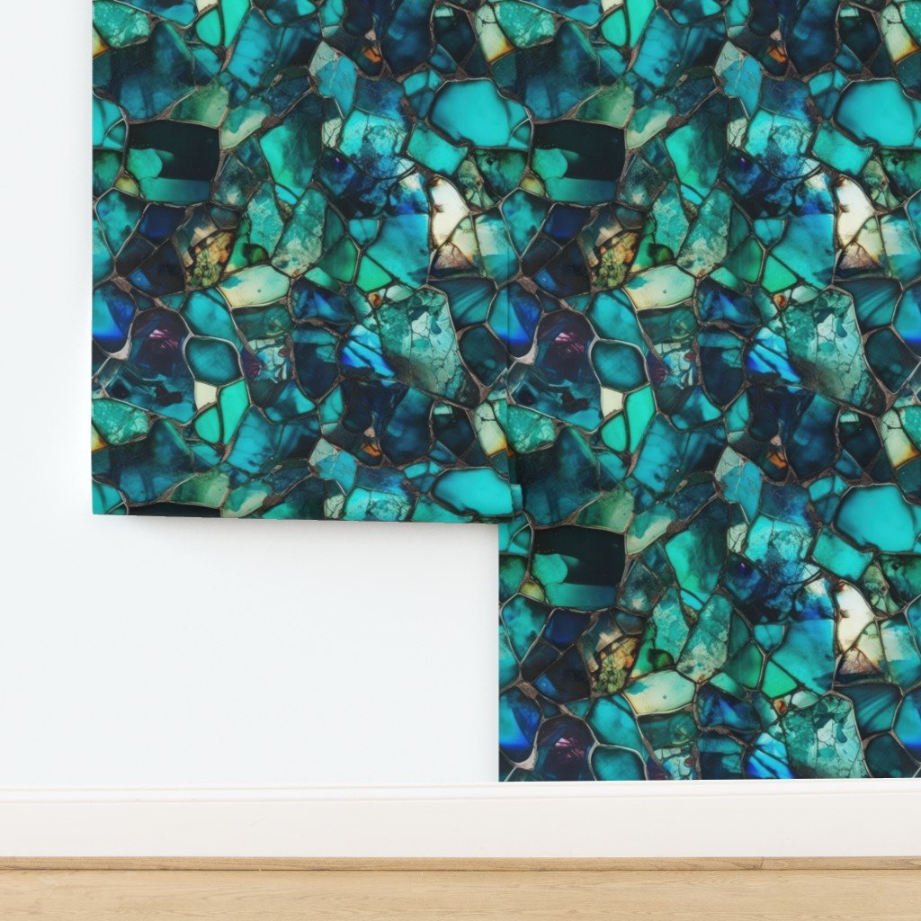 Green and Blue Seaglass 5 Wallpaper design