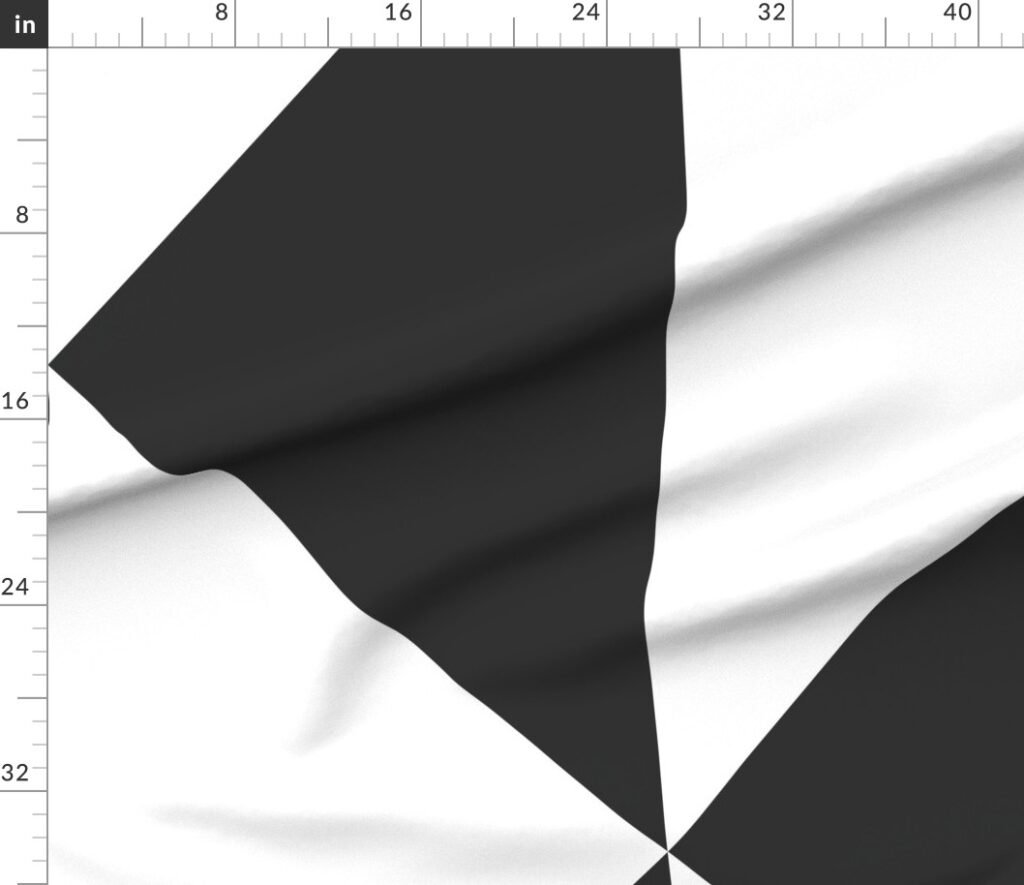 Bold Charcoal and White Oversized Geometric Diamond Wallpaper Fabric design