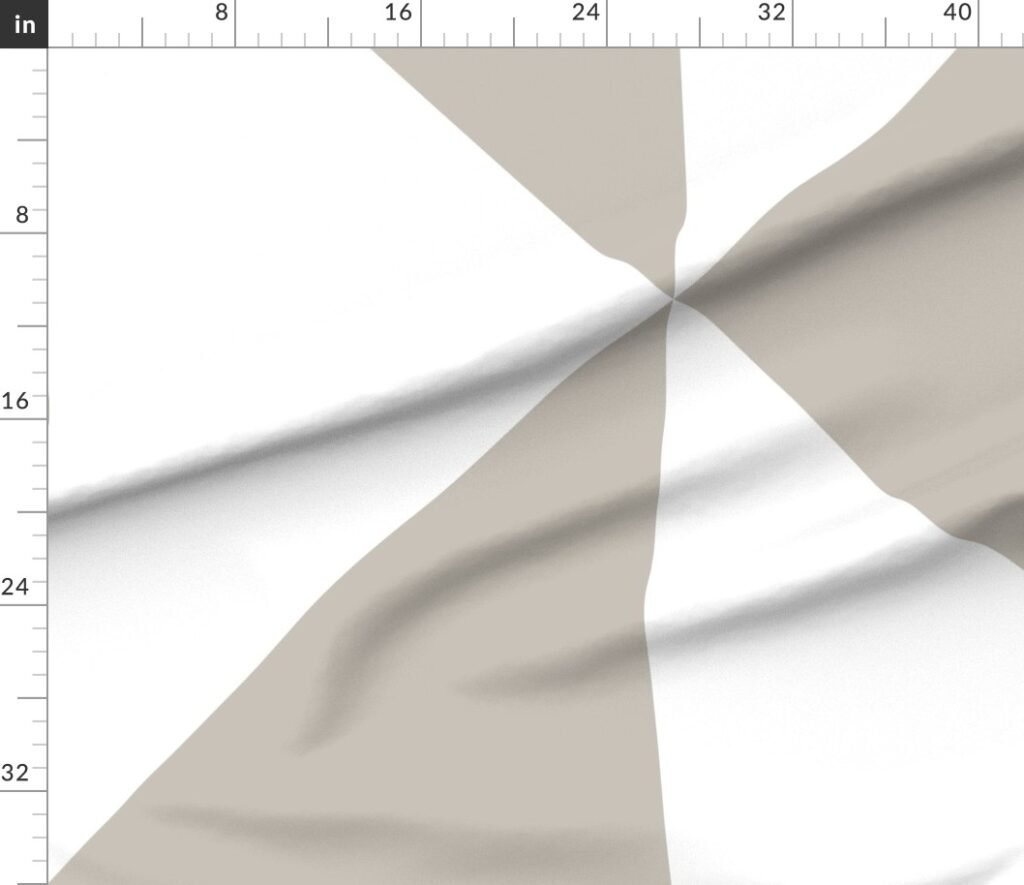 Bold Greige and White Oversized Geometric Diamond Wallpaper Fabric design
