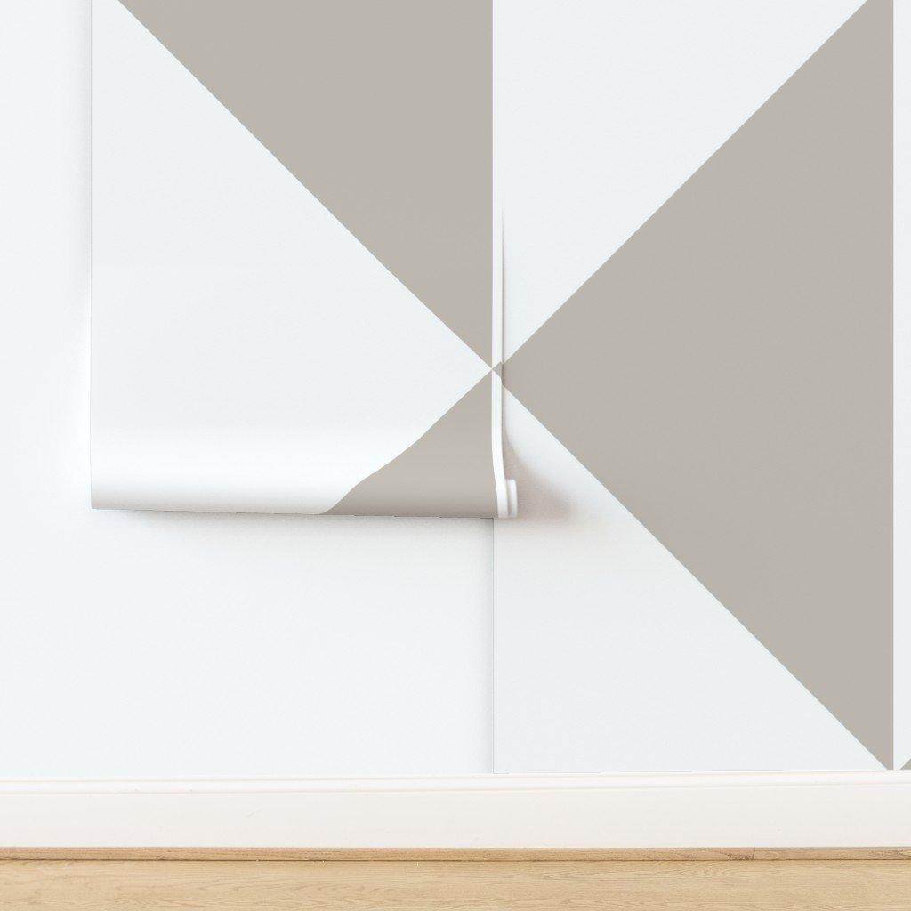 Bold Greige and White Oversized Geometric Diamond Wallpaper Wallpaper design