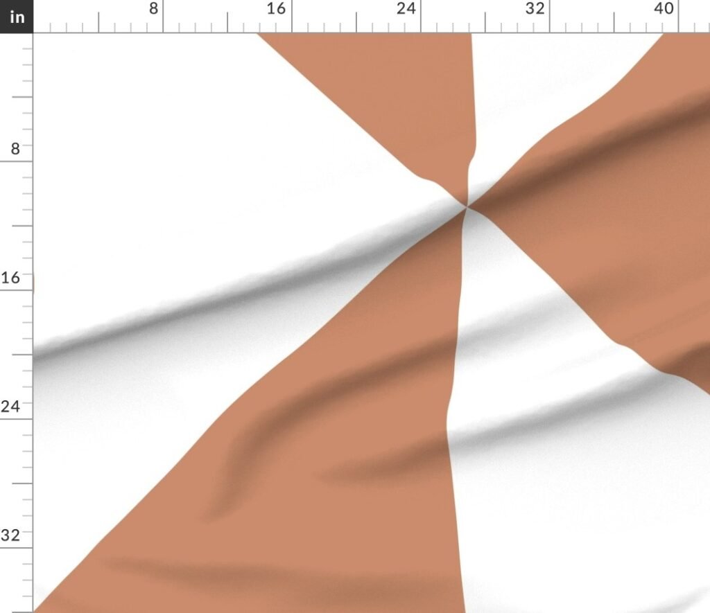 Bold Soft Clay and White Oversized Geometric Diamond Fabric design