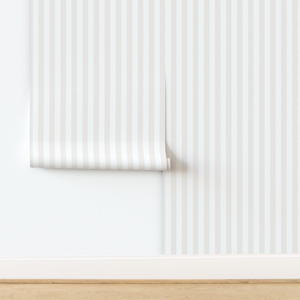 1 Inch Bone White Classic Stripe Pattern Wallpaper design