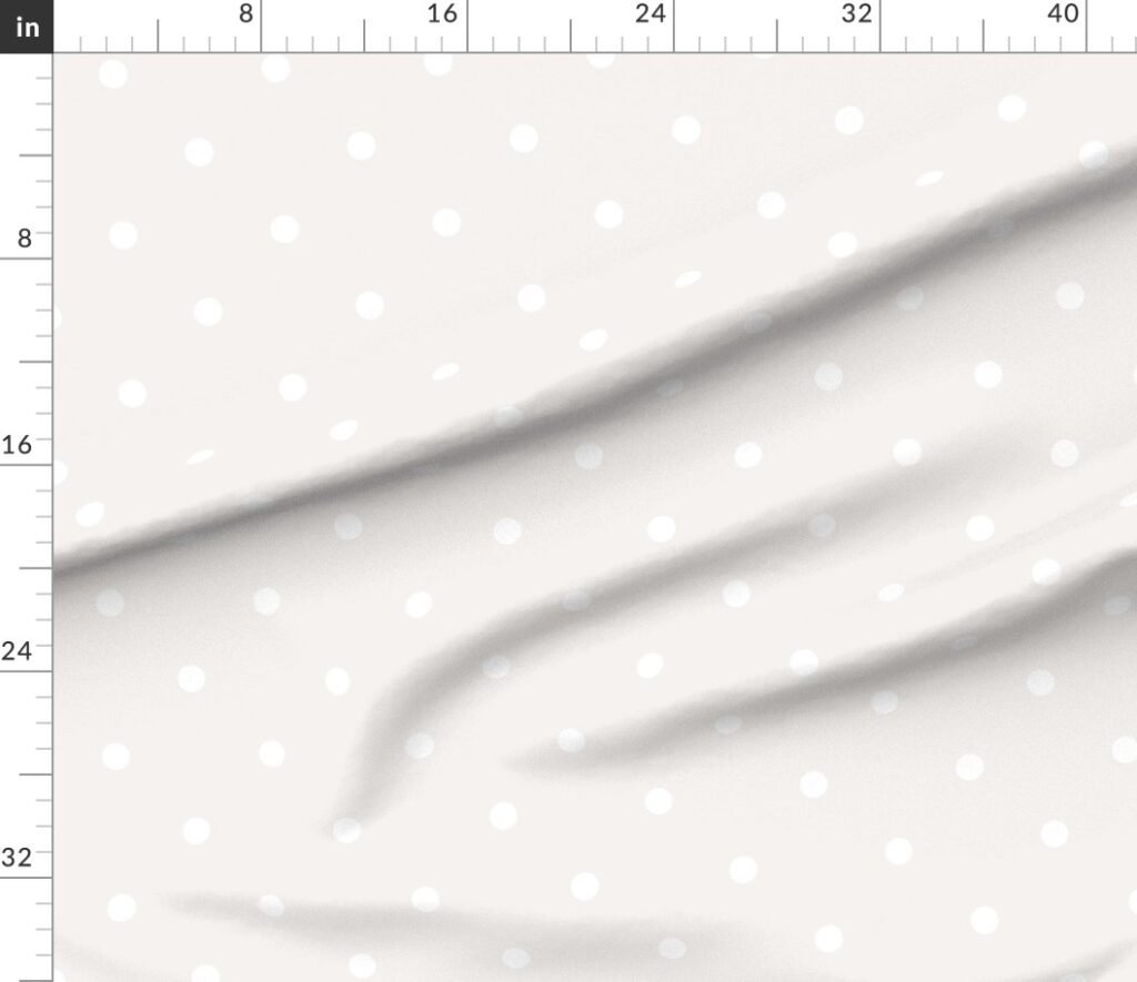 6 Inch Bone White Polka Dot Pattern Fabric design
