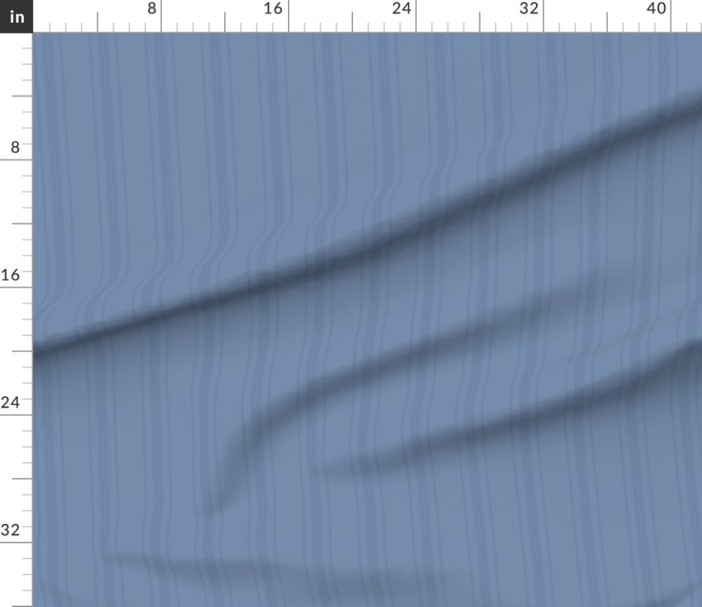 Tonal Dusty Blue Tailored Ticking Stripe Cottage Farmhouse Wide Strip Fabric design