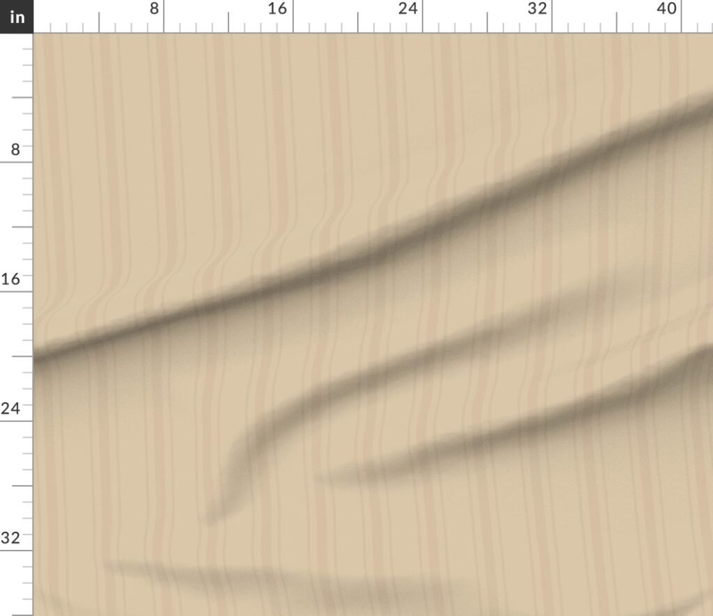 Tonal Warm Beige Tailored Ticking Stripe Cottage Farmhouse Wide Strip Fabric design