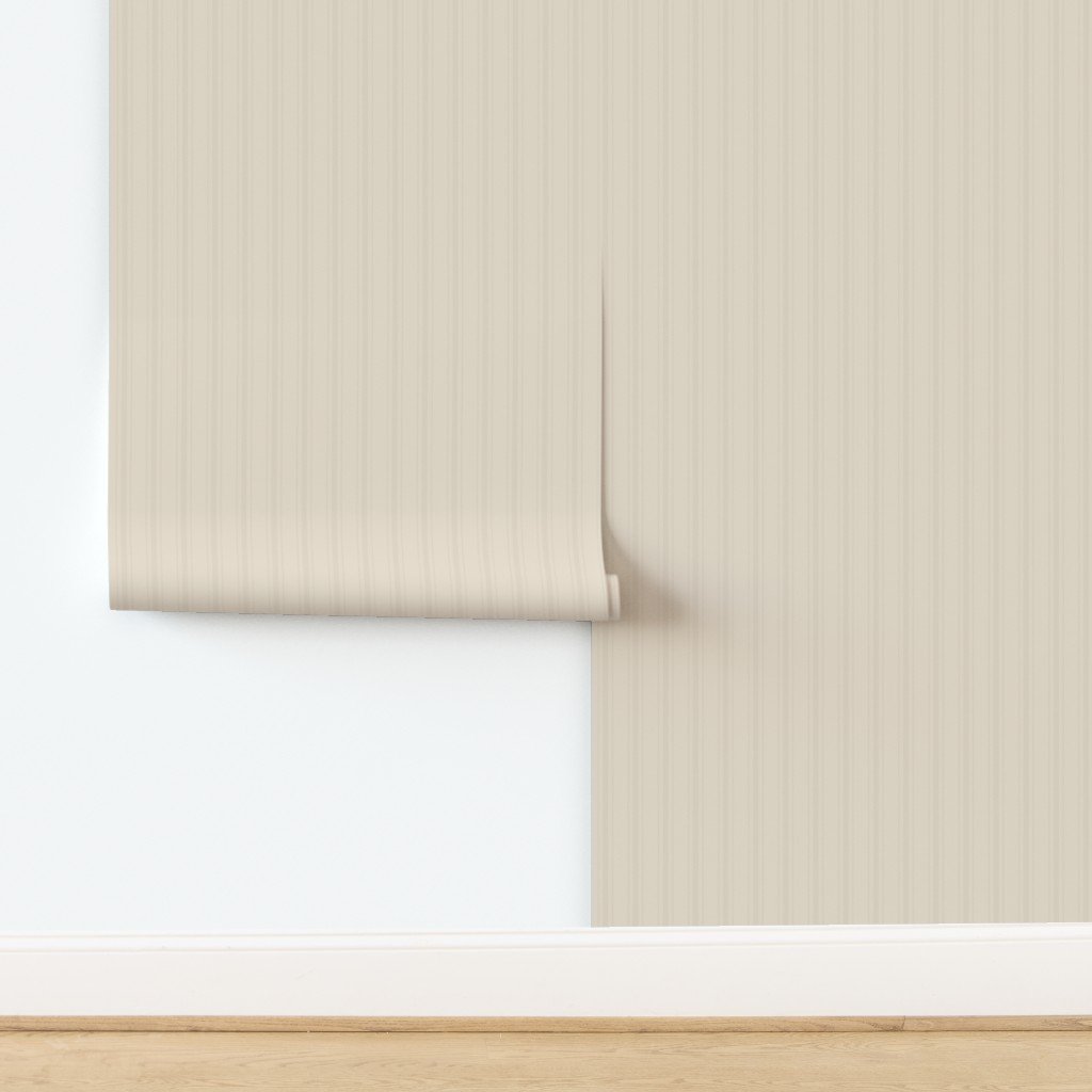 Tonal Soft Cream Tailored Ticking Stripe Cottage Farmhouse Small Scal Wallpaper design